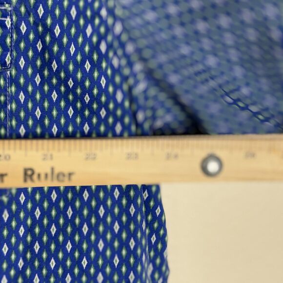Wrangler Wrancher Shirt Mens XL Blue Green Geometric Pearl Snap Western Rodeo - Picture 6 of 8